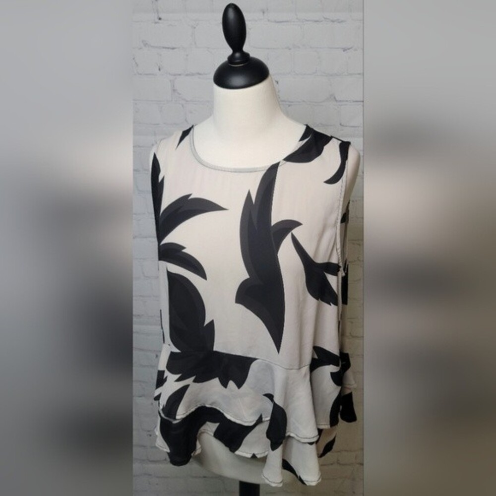 Collective Concepts Sleeveless Shear Top size XL Workwear Stylish Black & White